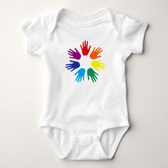 Rainbow händer tee (Framsida)
