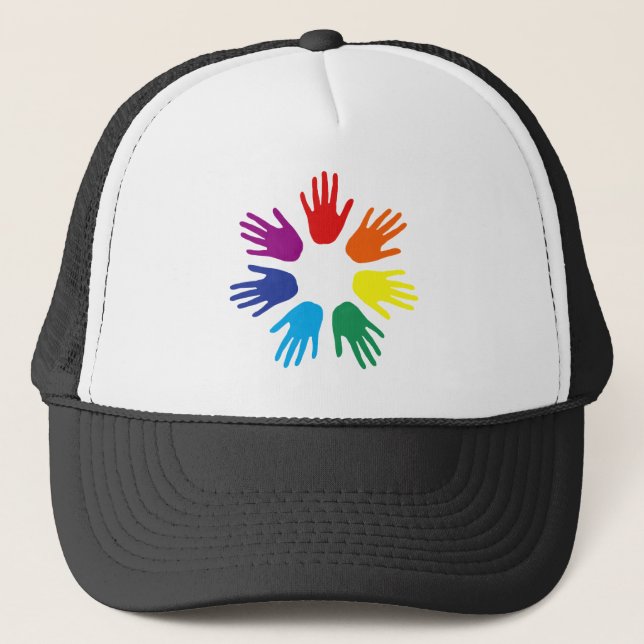 Rainbow händer truckerkeps (Framsida)