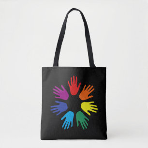 Rainbow händer tygkasse