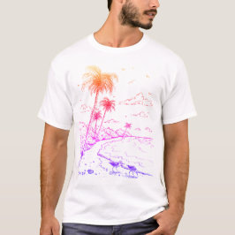 Rainbow Handflatan Träd och Sandpiper Beach Life T Shirt
