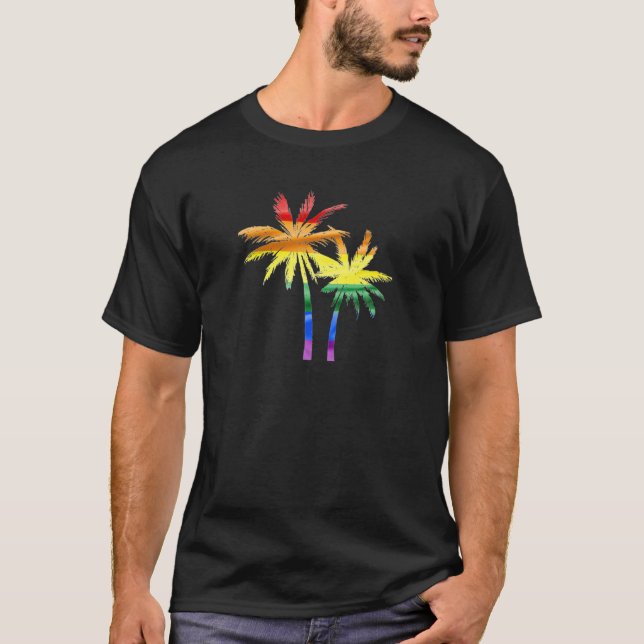 Rainbow Handflatan Träd T Shirt Gay pride Flagga S (Framsida)