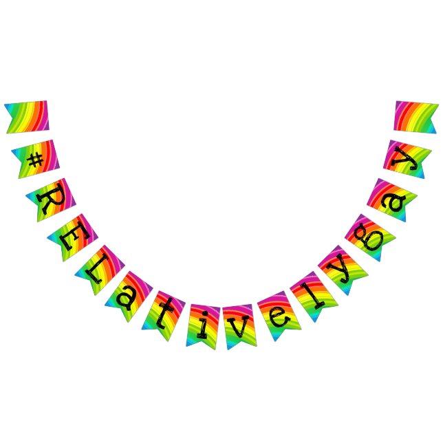 Rainbow Hashtag Swallowtail Bunting Banner Vimplar (Alla)