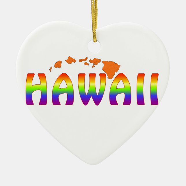 Rainbow Hawaii orange Islands Julgransprydnad Keramik (Framsidan)