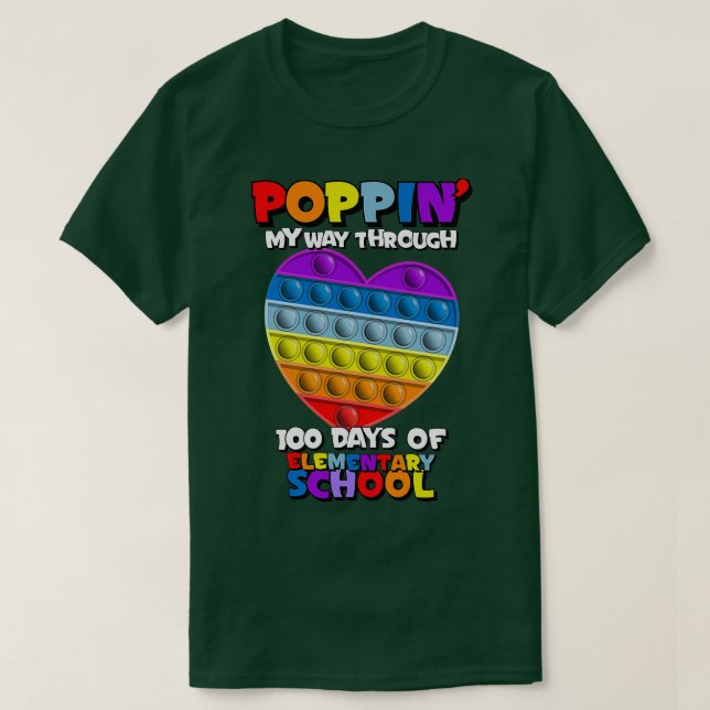 Rainbow Heart 100 dagar i skolan T Shirt (Design framsida)