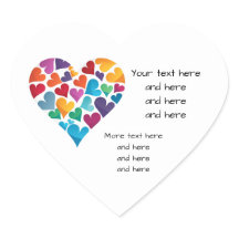 Rainbow Heart, anpassa med din egen text,