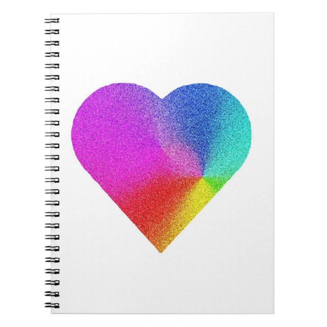 Rainbow Heart Anteckningsbok Med Spiral (Framsidan)