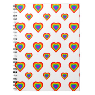 Rainbow Heart Anteckningsbok Med Spiral