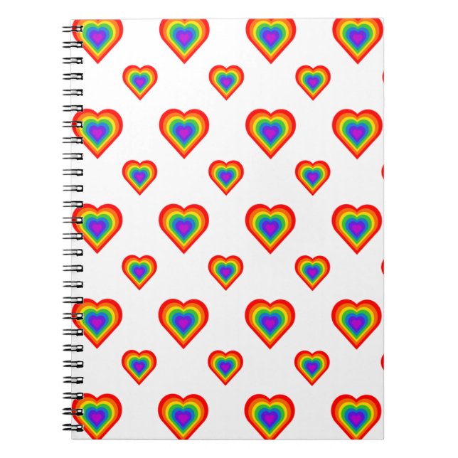 Rainbow Heart Anteckningsbok Med Spiral (Framsidan)