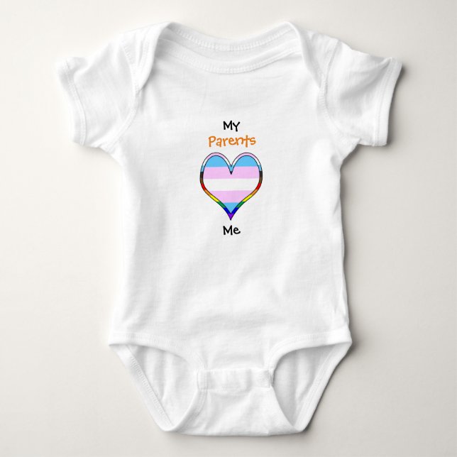 Rainbow Heart Baby Bodykostym T Shirt (Framsida)