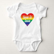 Rainbow Heart Baby Shirt - Kärlek är Kärlek