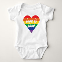 Rainbow Heart Baby Shirt - Kärlek är Kärlek
