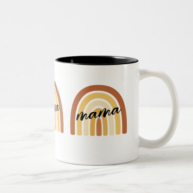 Rainbow Heart Boho Doodle Mug. Två-Tonad Mugg (Höger)
