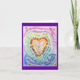 Rainbow Heart Cancer kan inte göra hälsningskort Kort