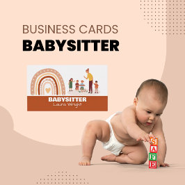 Rainbow Heart Child Care Nanny Babyvvakt Visitkort