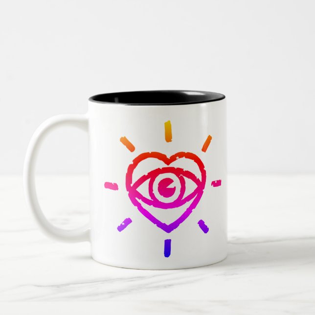 Rainbow Heart Coffee Mugg (Vänster)