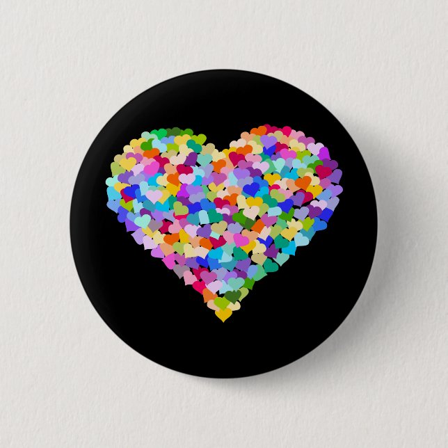 Rainbow Heart Confetti Knapp (Framsida)