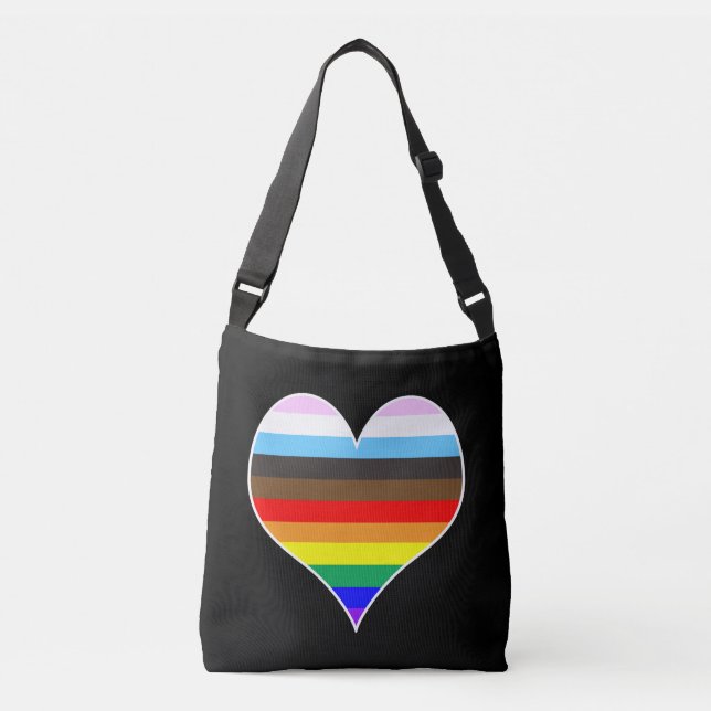 Rainbow Heart Crossbody Bag Axelväska (Framsida)