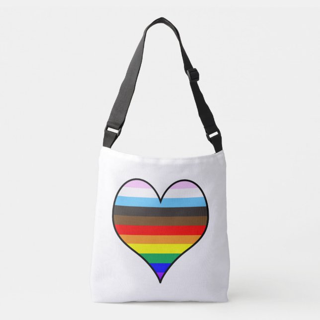 Rainbow Heart Crossbody Bag Axelväska (Framsida)