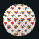 Rainbow Heart Darttavla<br><div class="desc">Regnbåge hjärtat mönster. Exklusivens utformning.</div>