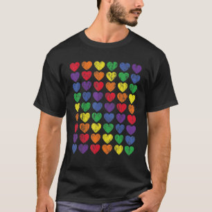 Rainbow Heart Dot Gay pride Färg Lgbtq säger Gay F T Shirt