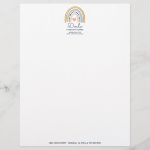 Rainbow Heart Doula Business Letterhead Brevhuvud