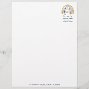 Rainbow Heart Doula Business Letterhead Brevhuvud