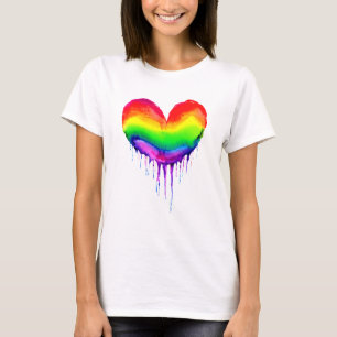 Rainbow Heart-droppfärg T Shirt