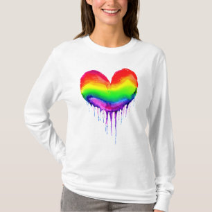 Rainbow Heart-droppfärg T Shirt