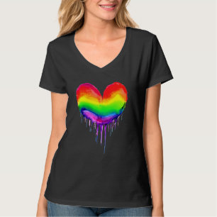 Rainbow Heart-droppfärg T Shirt
