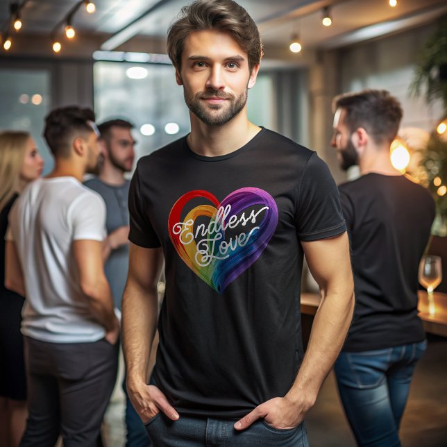 Rainbow Heart Endless Love T Shirt (Skapare uppladdad)