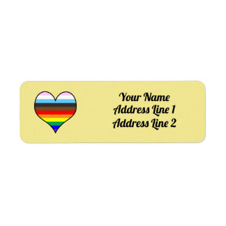 Rainbow Heart-etikett Returadress Etikett