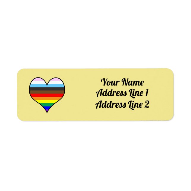 Rainbow Heart-etikett Returadress Etikett (Framsidan)