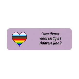 Rainbow Heart-etikett Returadress Etikett