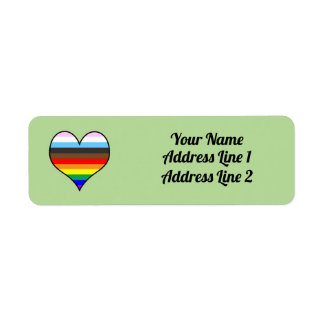Rainbow Heart-etikett Returadress Etikett
