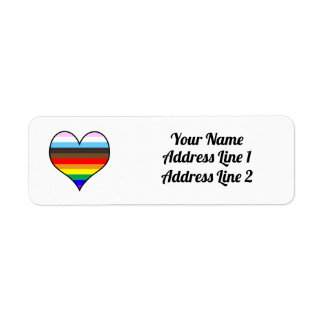 Rainbow Heart-etikett Returadress Etikett