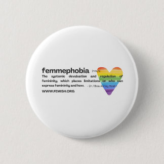 Rainbow Heart FEMMEPHOBIA Pin Knapp