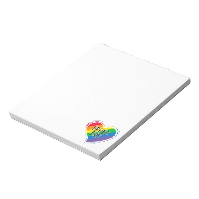 Rainbow Heart Flagga Proud Pappa LGBT Gay pride må Anteckningsblock (Roterad)