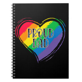 Rainbow Heart Flagga Proud Pappa LGBT Gay pride må Anteckningsbok