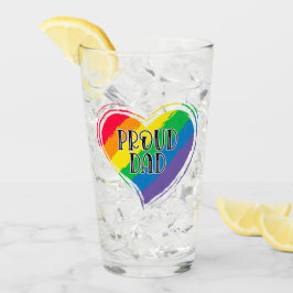 Rainbow Heart Flagga Proud Pappa LGBT Gay pride må Glaskopp