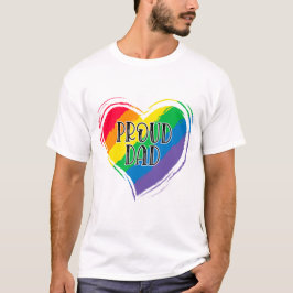 Rainbow Heart Flagga Proud Pappa LGBT Gay pride må T Shirt