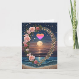 Rainbow Heart Full Moon Ro Wandeine Valentine Helgkort