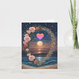 Rainbow Heart Full Moon Ro Wandeine Valentine Helgkort