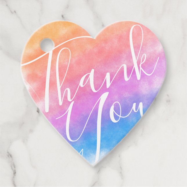 Rainbow Heart Fullt of Joy Bröllop Gåvor Etiketter (Framsida)