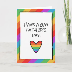 Rainbow Heart Gay Fars dag Kort