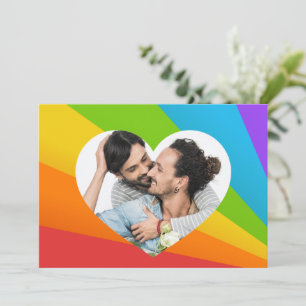 Rainbow Heart Gay par Photo Anpassningsbar Romanti Kort