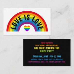 Rainbow Heart, Gay pride Firande Inbjudan Card