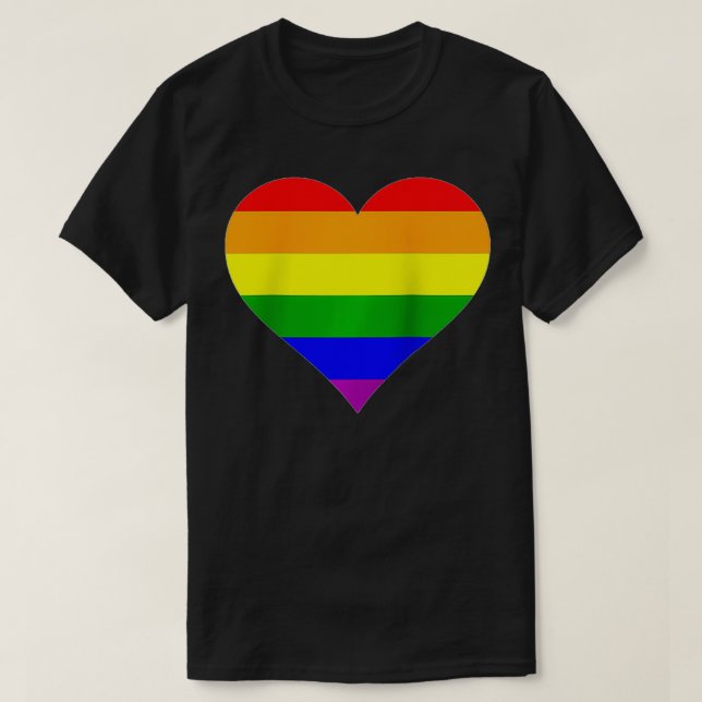 Rainbow Heart Gay Pride Flag LGBTQ  T Shirt (Design framsida)