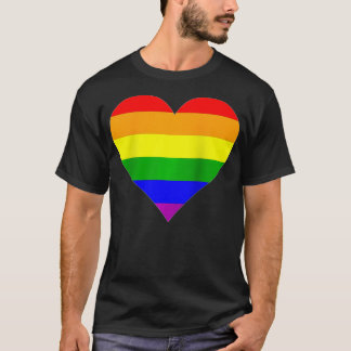 Rainbow Heart Gay Pride Flag LGBTQ  T Shirt