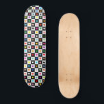 Rainbow Heart Grid Mönster Mini Skateboard Bräda 18,5 Cm<br><div class="desc">En mönstrad svart och vit schackbrädesfilt med en regnbåge av färgad hjärta ge i den här skateboard-bordsdäcket en roligt vibe.</div>