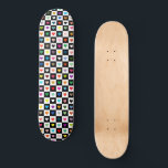 Rainbow Heart Grid Mönster Mini Skateboard Bräda 18,5 Cm<br><div class="desc">En mönstrad svart och vit schackbrädesfilt med en regnbåge av färgad hjärta ge i den här skateboard-bordsdäcket en roligt vibe.</div>
